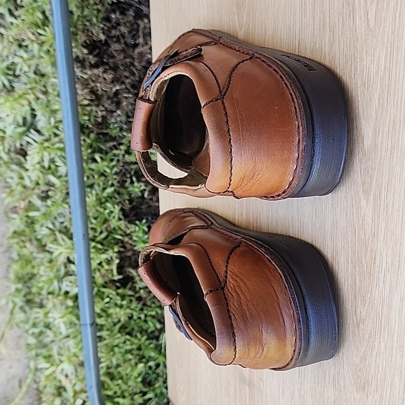 Birkenstock Virginia Brown Leather Shoes with CutoutsMade in Germany Size L8 M6 - Picture 12 of 12